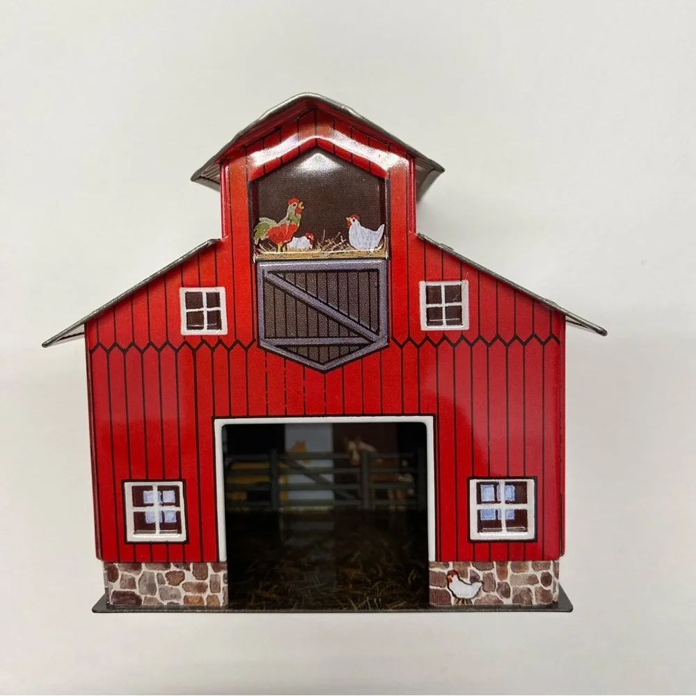 Hallmark Keepsake Ornaments Town & Country Series Farm House & Red Barn Set of 2
